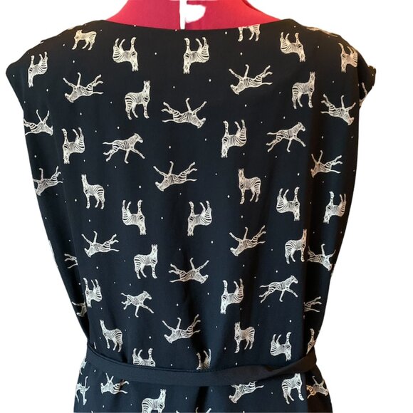 COKLUCH - Zebra sleeveless Dress - black and white - large - Picture 4 of 11